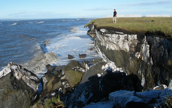 Coastal erosion near Kaktovik, Alaska.